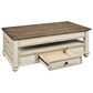 Ashley Realyn Lift Top Cocktail Table in White and Brown, , large