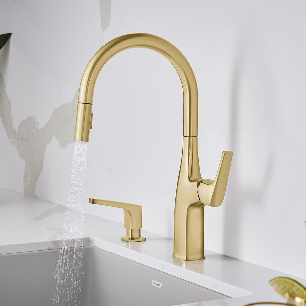 Blanco Rivana Pull-Down Kitchen Faucet 1.5 GPM in Satin Gold, , large