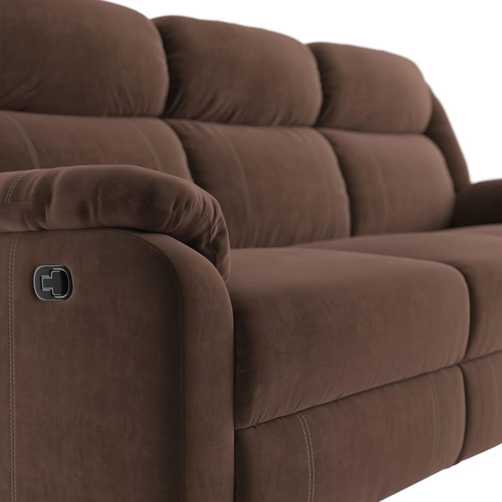 American Wholesale Furniture Tompkins Manual Reclining Sofa in Chocolate, , large
