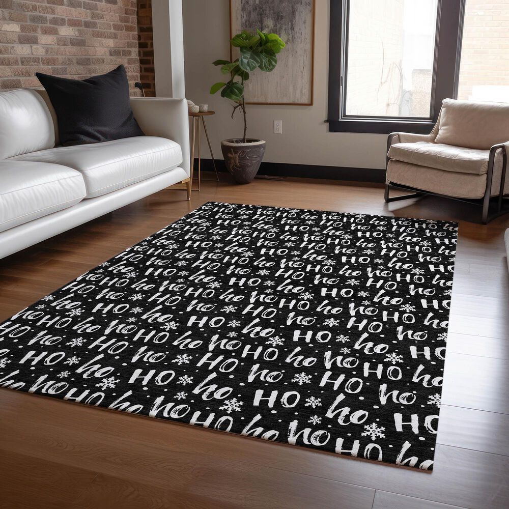 Dalyn Rug Company Wonderland WN22 5&#39; x 7&#39;6&quot; Black Indoor/Outdoor Area Rug, , large
