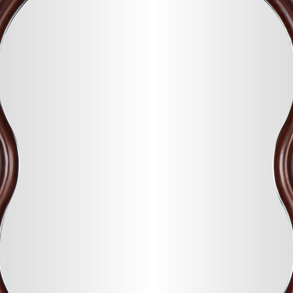 Maple and Jade 71&quot; Wood Abstract Wavy Wall Mirror in Dark Brown, , large