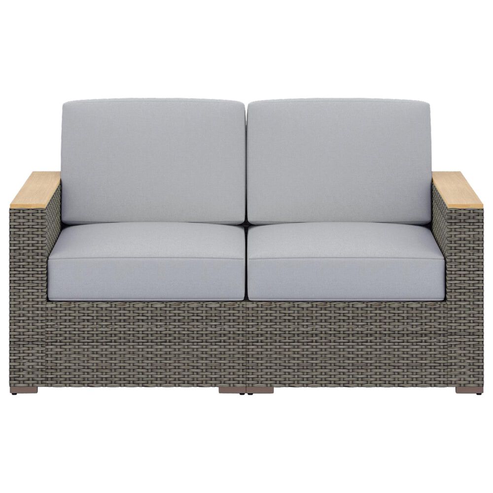 Homestyles Boca Raton 4-Piece Patio Loveseat Set in Brown and Gray, , large