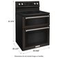 KitchenAid 30" Electric Double Oven Convection Range in Black Stainless, , large