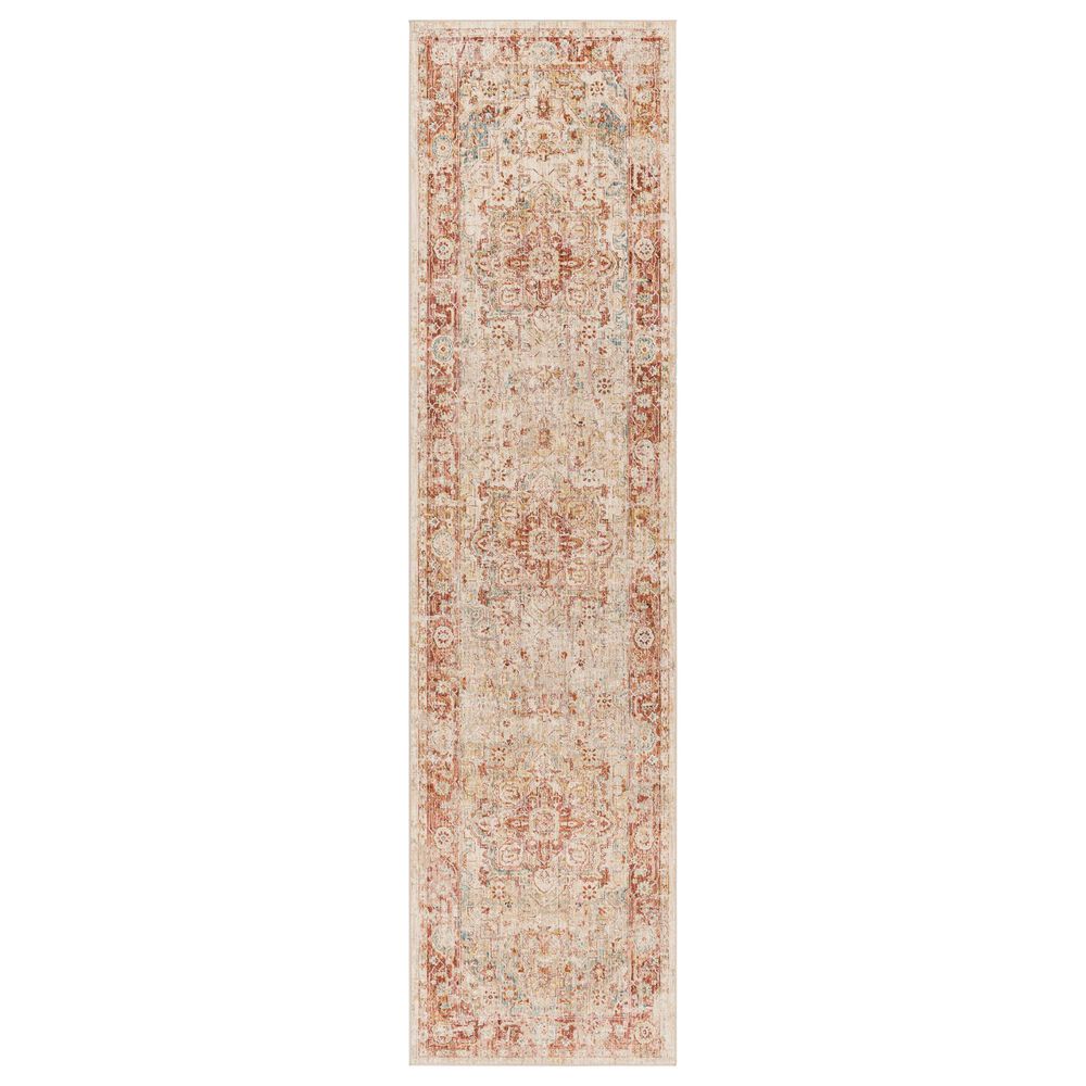 Surya Aspendos 2"7" x 10" Light Gray, Rust, Denim, Ice Blue, Cream, Mustard and Black Runner, , large