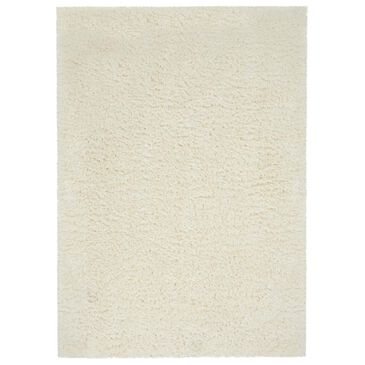 Nourison Luxe Shag LXS01 8"2" x 10" Ivory Area Rug, , large