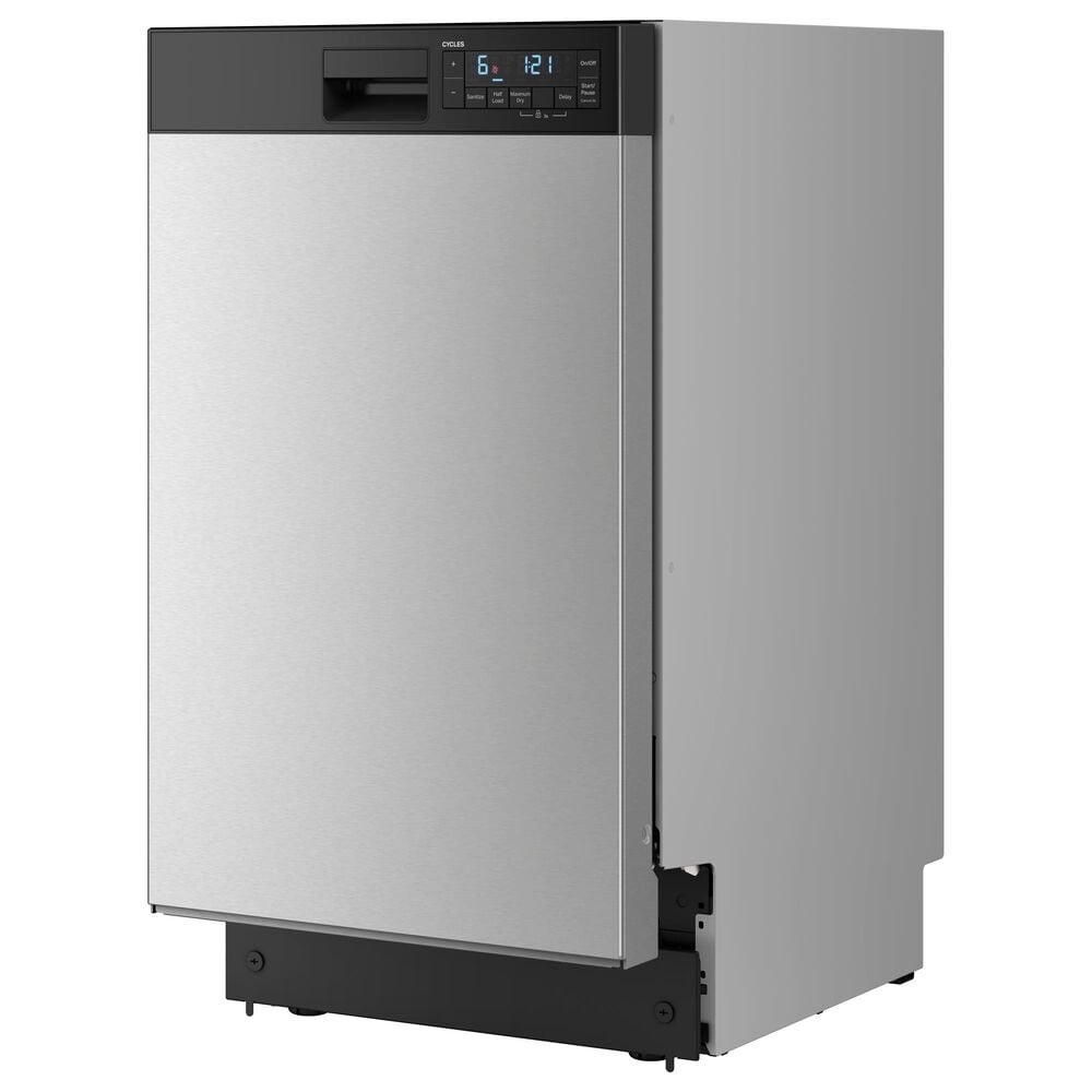 Whirlpool 18" Built-In Dishwasher with Half Load Cycle and Triple Spray Arms in Stainless Steel, , large