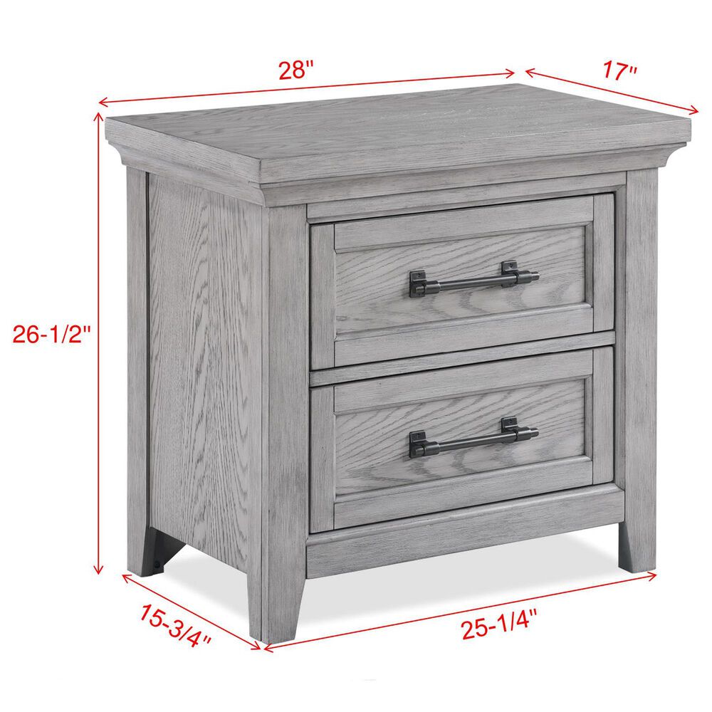 Crown Mark Beckett 2 Drawer Nightstand in Greige, , large