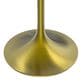 Leisuremod LeisureMod Verve Collection 27 Round Dining Table, Brushed Gold Base with Cognac Brown MDF Top, , large