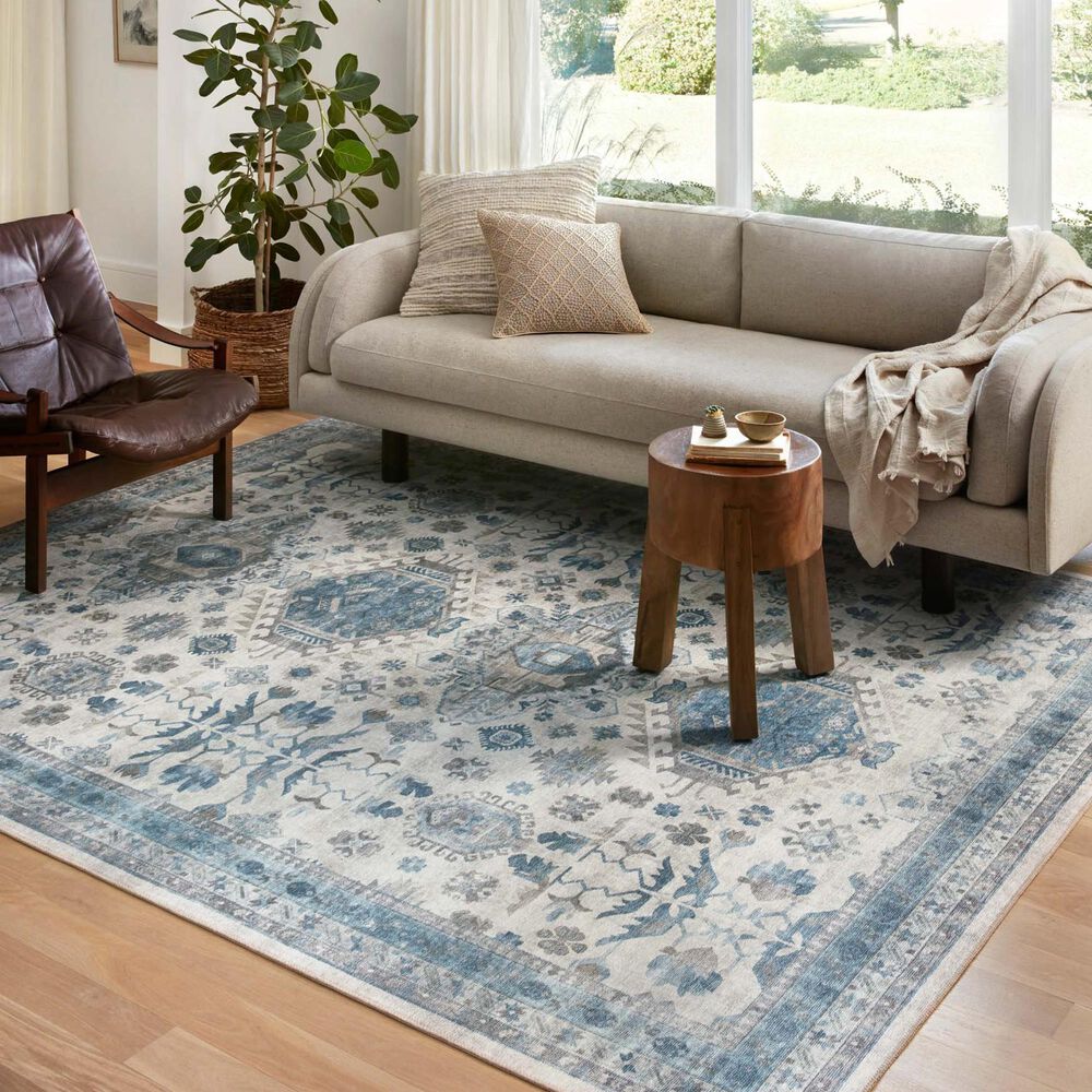 Loloi II Heidi 7&#39;6&quot; x 9&#39;6&quot; Ivory and Ocean Area Rug, , large