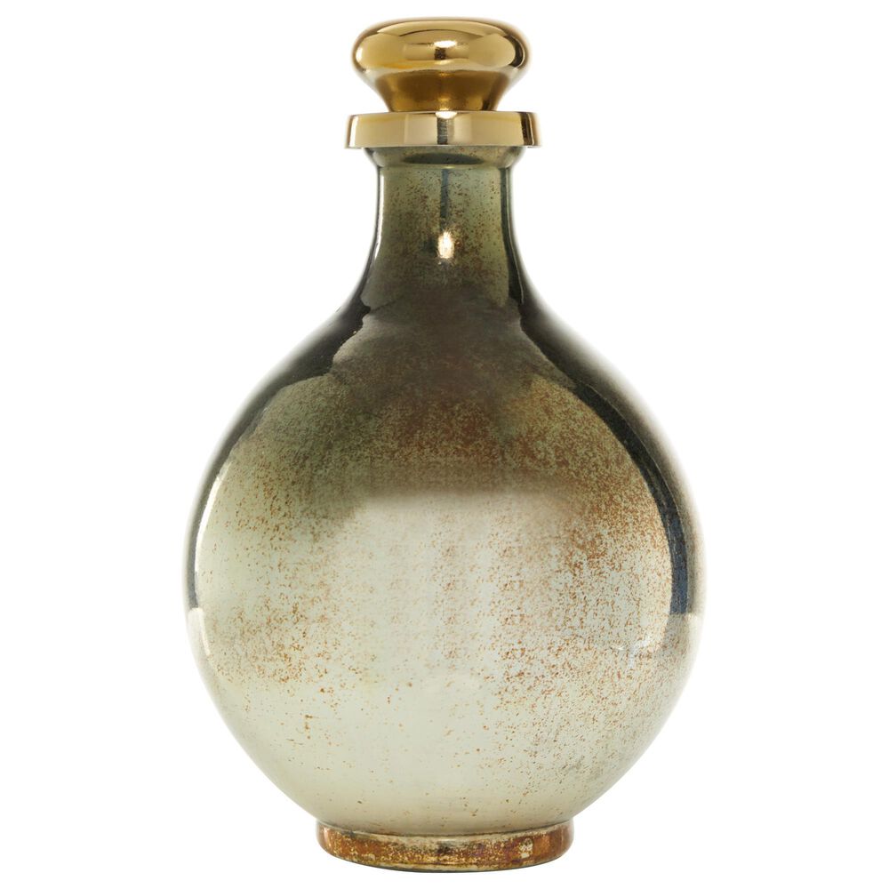 Maple and Jade Contemporary Decorative Rounded Tear Jar in Gold, , large