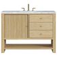 James Martin Vanities Marigot Single 48" Single Vanity in Sun-washed Oak with 3 cm Carrara White Marble Top, , large