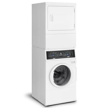Speed Queen 3.5 Cu. Ft. Washer and 7.0 Cu. Ft. Gas Dryer Stack Laundry in White, , large