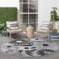 Nourison Aloha 5"3" Round Black and White Indoor/Outdoor Area Rug, , large