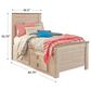 Ashley Willowton Twin Panel Bed with 2 Storage Drawers in Whitewash, , large