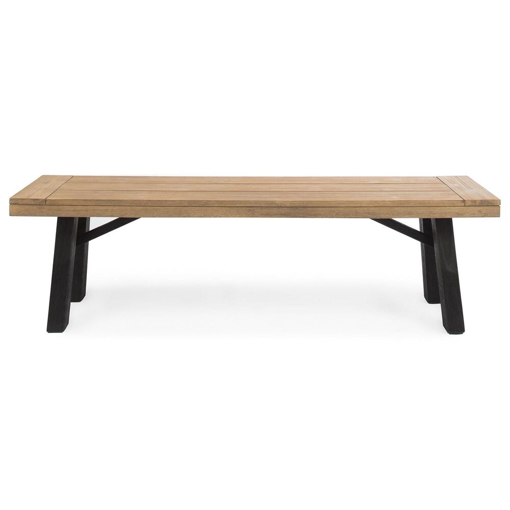Hearth and Haven Patio Bench with Slat Panel Design in Grey and Natural, , large