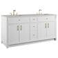 James Martin Bellshire 72" Double Bathroom Vanity in Bright White with 3 cm Eternal Jasmine Pearl Silestone Top and Rectangular Sinks, , large