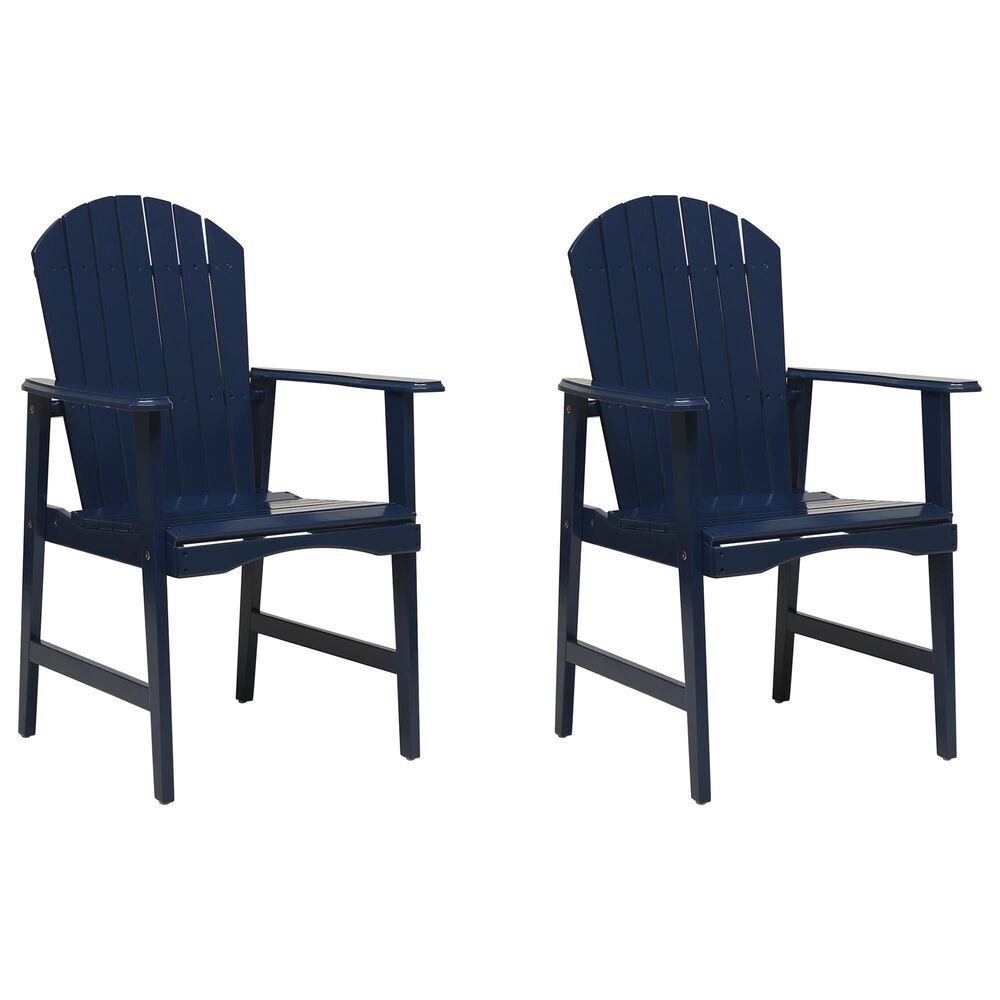 Hearth and Haven Outdoor Adirondack Dining Chair in Blue Navy (Set of 2), , large