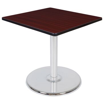Regency Global Sourcing Cain 30" Square Dining Table in Chrome and Mahogany - Table Only, , large