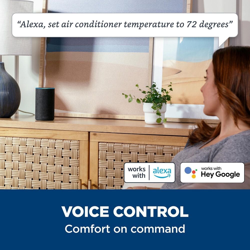GE Appliances 12000 BTU Smart Electronic Window Air Conditioner with Eco Mode in White, , large