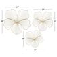 CosmoLiving by Cosmopolitan 26" x 27" Glam Flower Wall Decor in Gold (Set of 3), , large