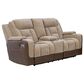 Ashley Mixed Motion Power Reclining Loveseat with Console in Brownstone, , large