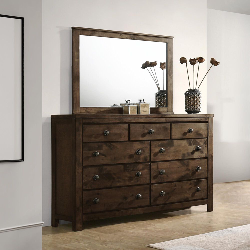 New Heritage Design Blue Ridge Dresser Mirror in Rustic Gray, , large
