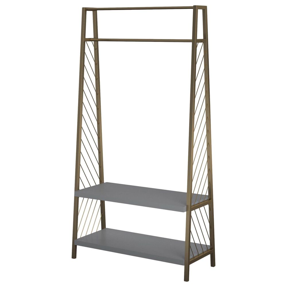 DHP Brielle Entryway Storage in Graphite Grey and Gold, , large