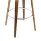 LumiSource Curvini 30" Swivel Barstool with Grey Upholstery in Walnut and Chrome (Set of 2), , large
