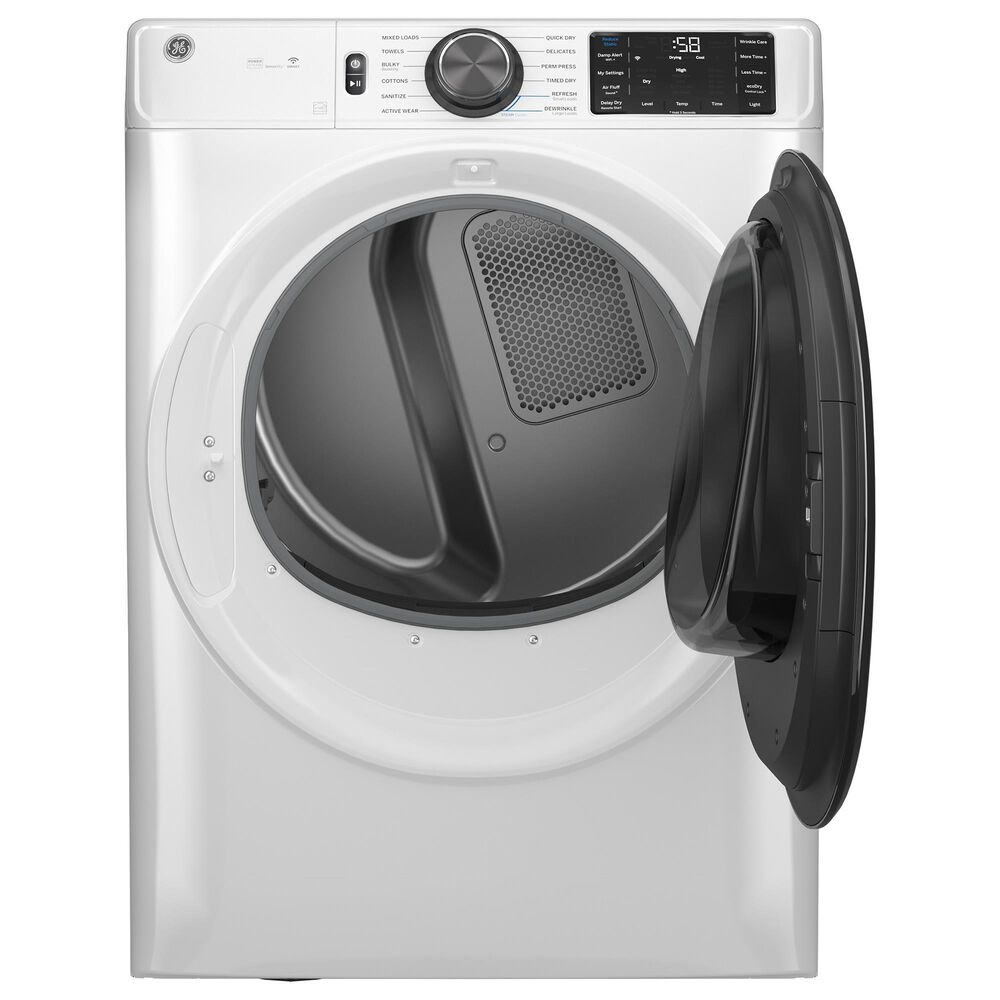GE Appliances 5 Cu. Ft. Front Load Washer and 7.8 Cu. Ft. Electric Dryer Laundry Pair with 16