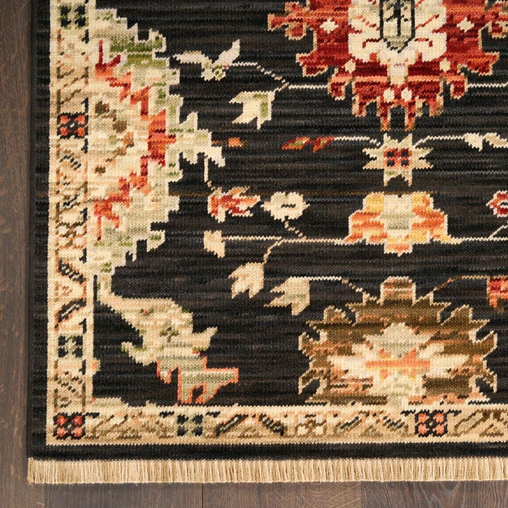 Nourison Antique Bloom Black 5'6" x 8'6" Area Rug, , large