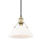Golden Lighting Orwell 1-Light Medium Pendant with Opal Glass Shade in Brushed Champagne Bronze, , large