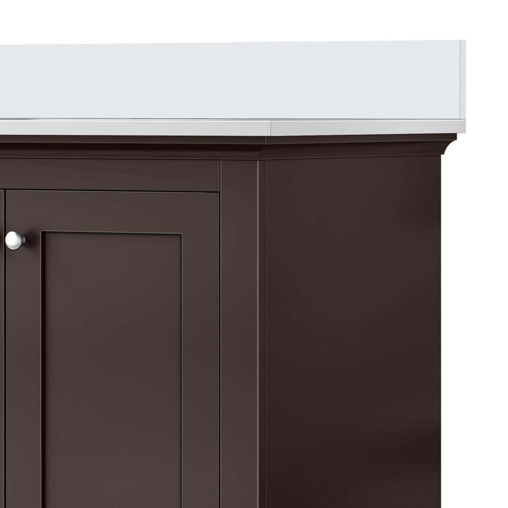 Lexora Home Dukes 30&quot; Single Bathroom Vanity in Espresso with 2 cm White Cultured Marble Top and Rectangular Sink, , large