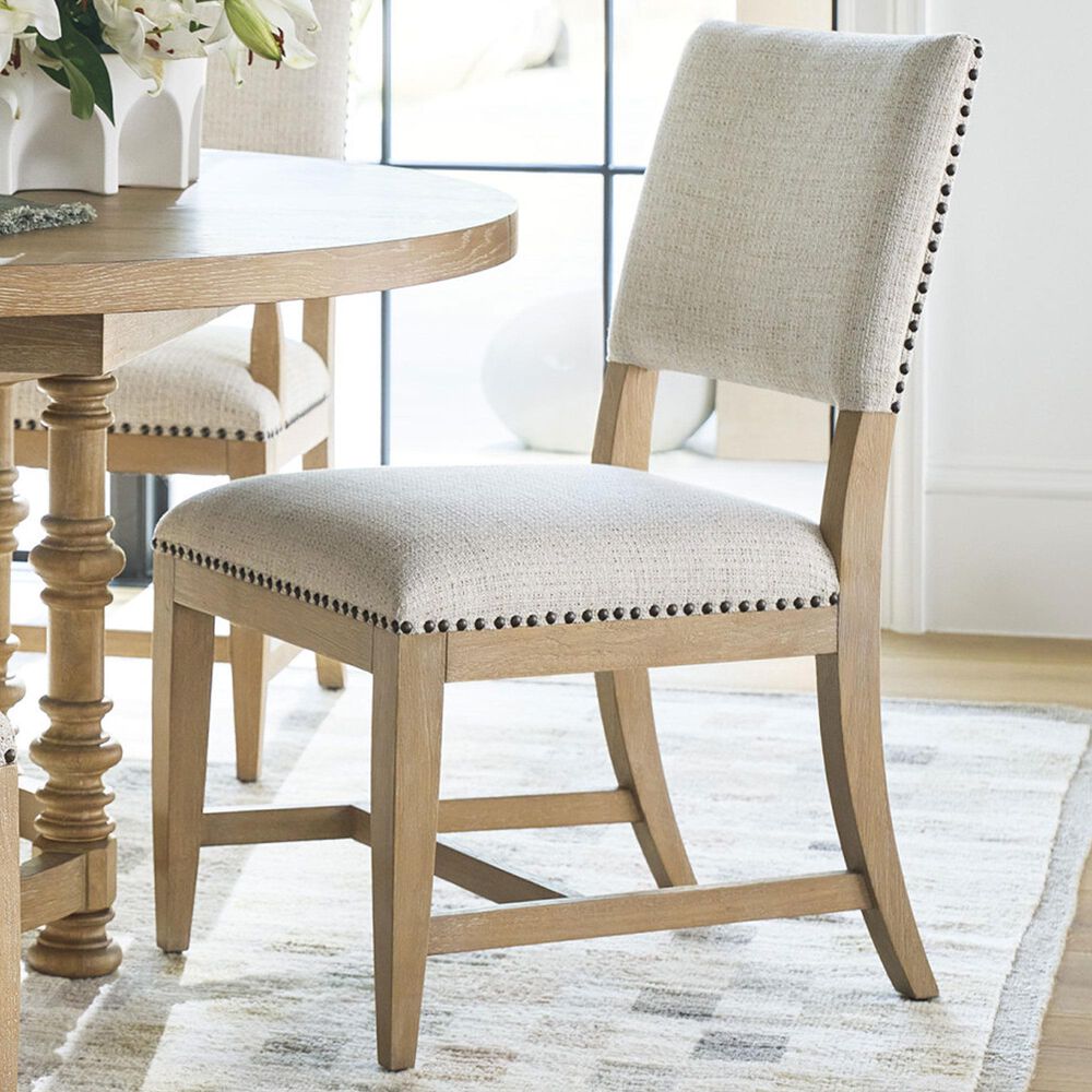 Lexington Home Brands Montecito Colburn Side Chair with Seabridge Cushion in Light Chestnut and Ivory, , large