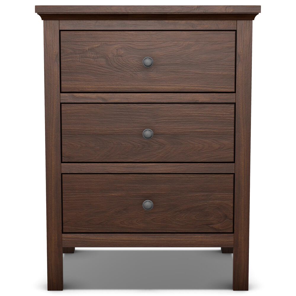 Archbold Furniture Heritage King Raised Panel Bed with Two Nightstands in Brown Mahogany, , large