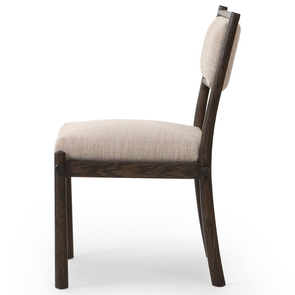 Four Hands Akiro Dining Side Chair with Laken Stone Fabric in Warm Oak, , large