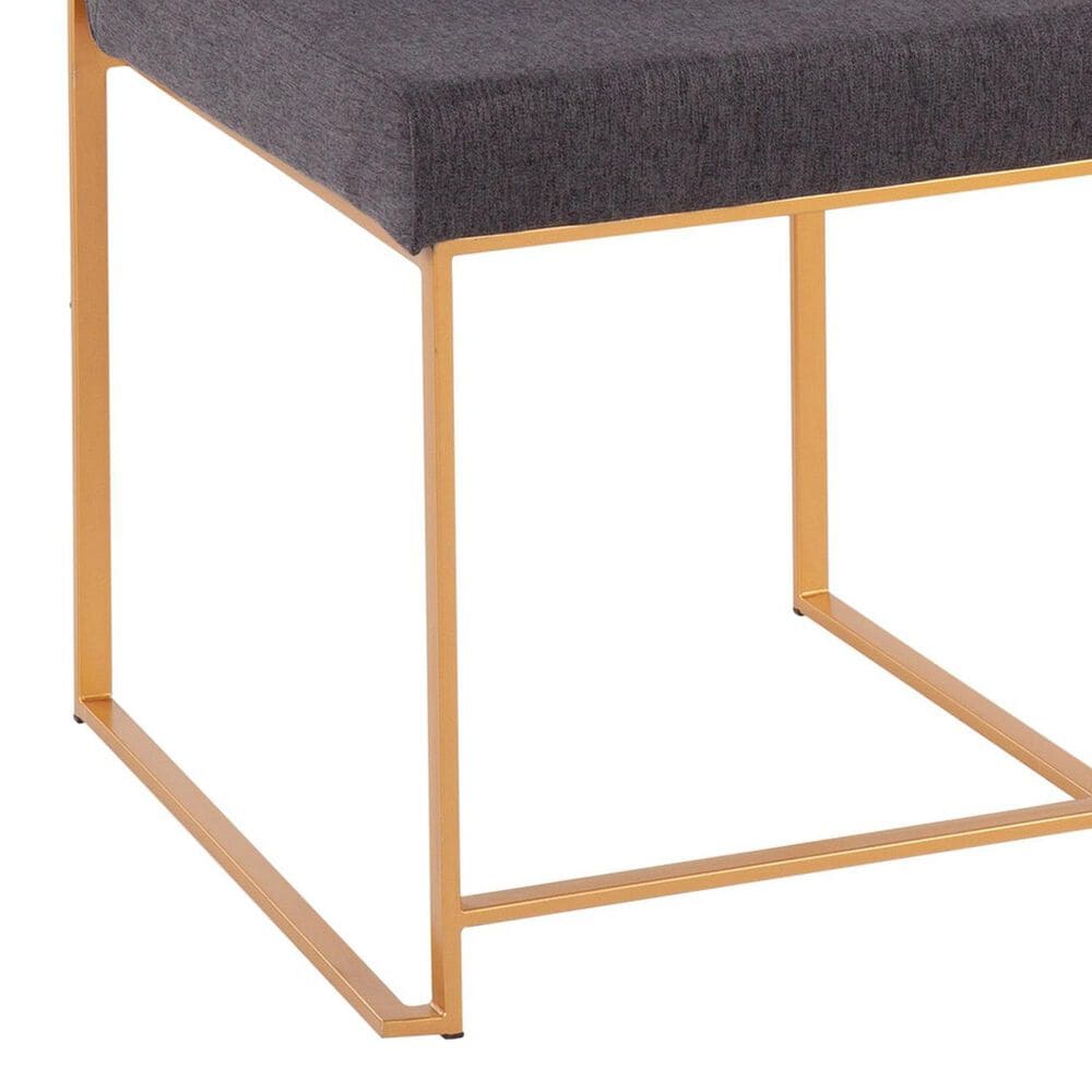 Lumisource Fuji Side Chair with Charcoal Cushion in Gold (Set of 2), , large