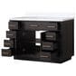 Lexora Home Abbey 48" Single Bathroom Vanity in Black Oak with 2 cm White Cultured Marble Top and Rectangular Sink, , large