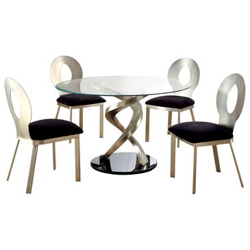 Furniture of America Griffin 5-Piece Dining Set in Black, , large