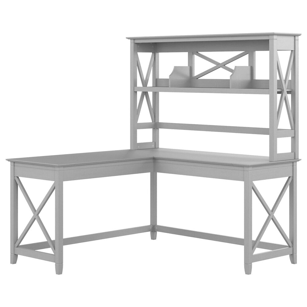 Bush Key West 60" L-Shaped Desk with Hutch in Cape Cod Gray, , large