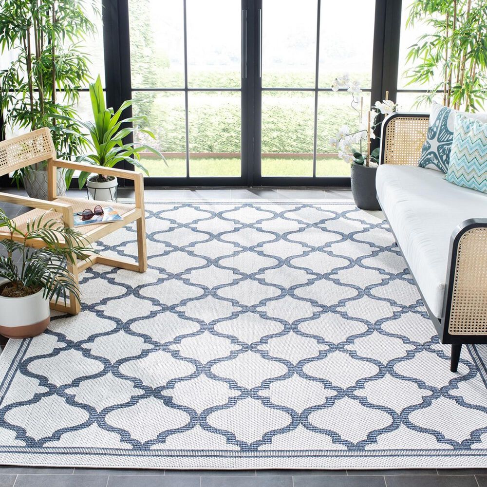 Safavieh Bermuda 9&#39; x 12&#39; Ivory and Charcoal Indoor/Outdoor Area Performance Rug, , large