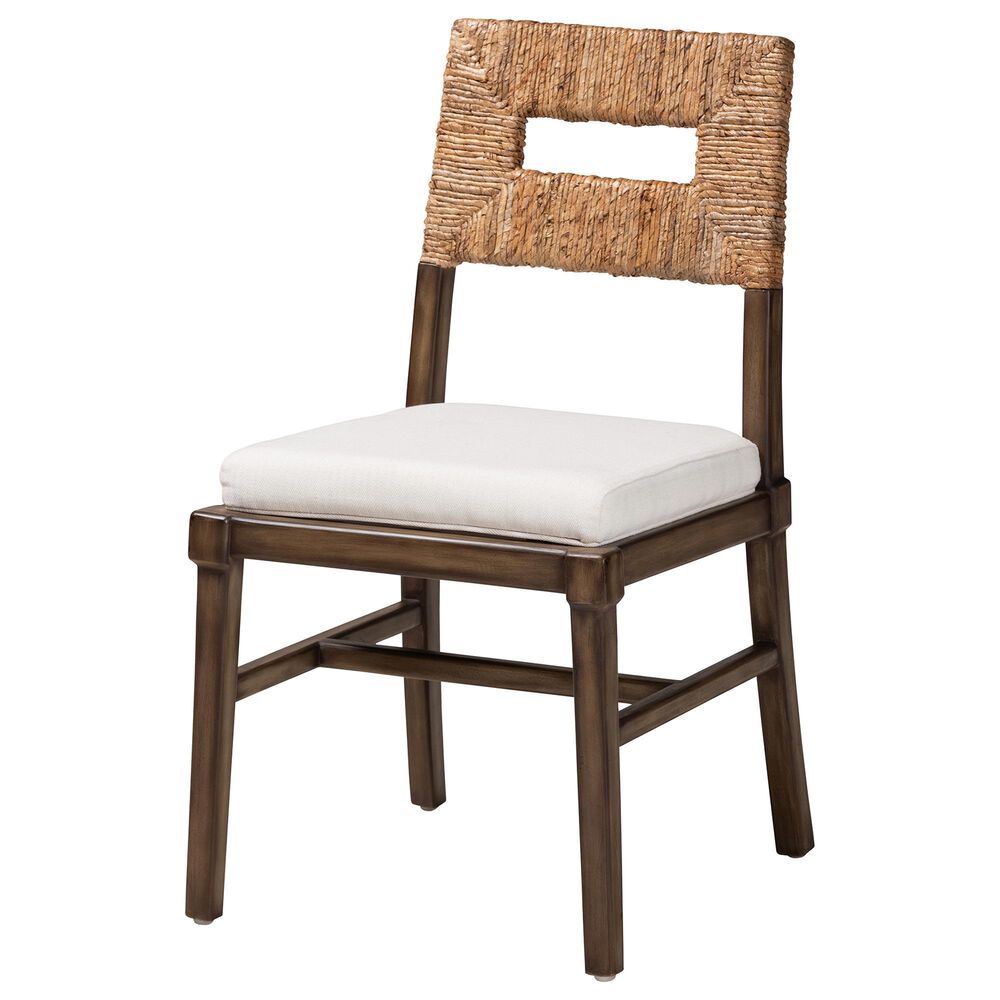 Baxton Studio Porsha Side Chair in Dark Brown and Natural, , large