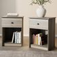 HOMLUX 1-Drawer Modern Nightstand with Knob Handle in French Oak Grey (Set of 2), , large
