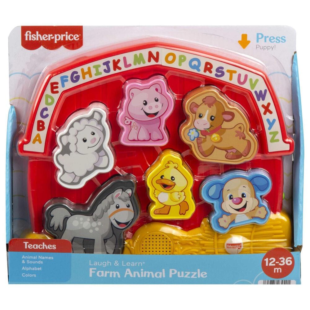 Fisher Price Baby&#39;s Animal Puzzle Shape Sorting Toy with Music and Sounds in Red, , large