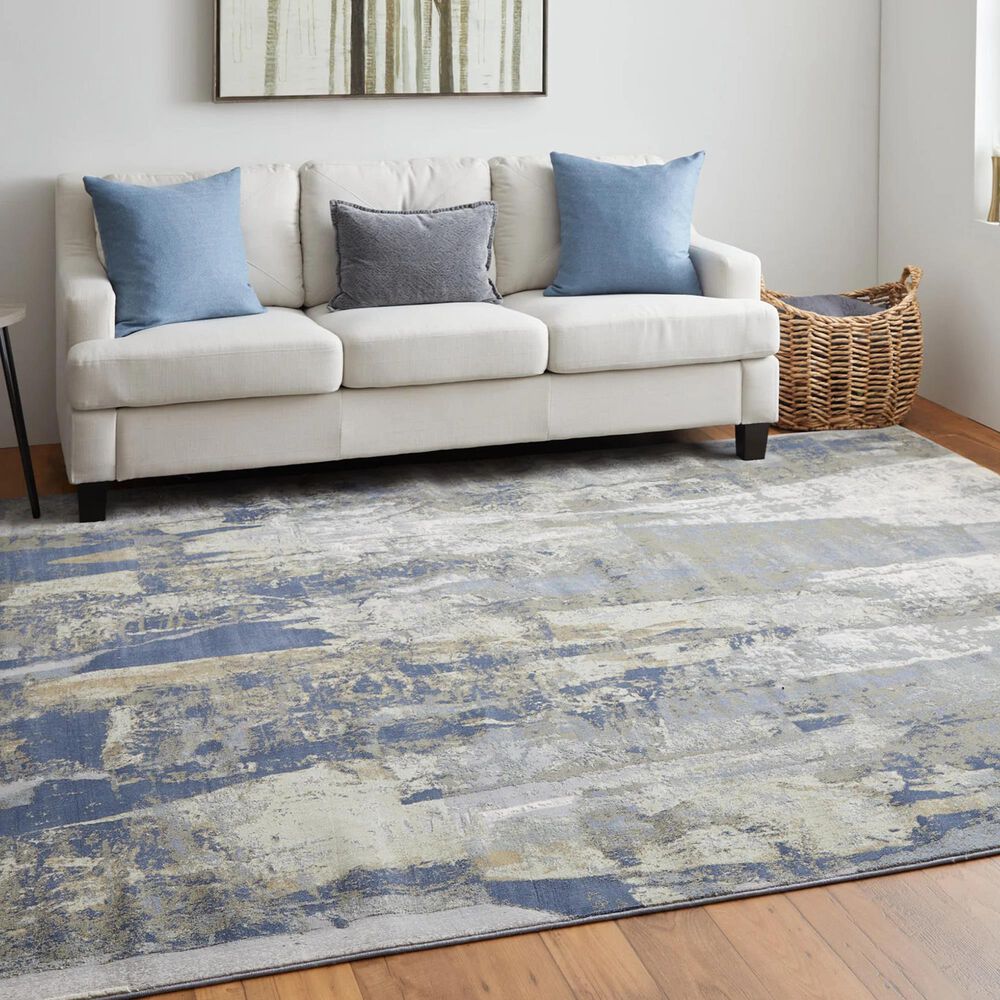 Feizy Clio 5&#39; x 7&#39;6&quot; Blue and Gray Area Rug, , large