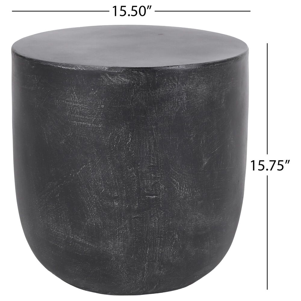 Hearth and Haven Round Patio Side Table in Matte Black, , large