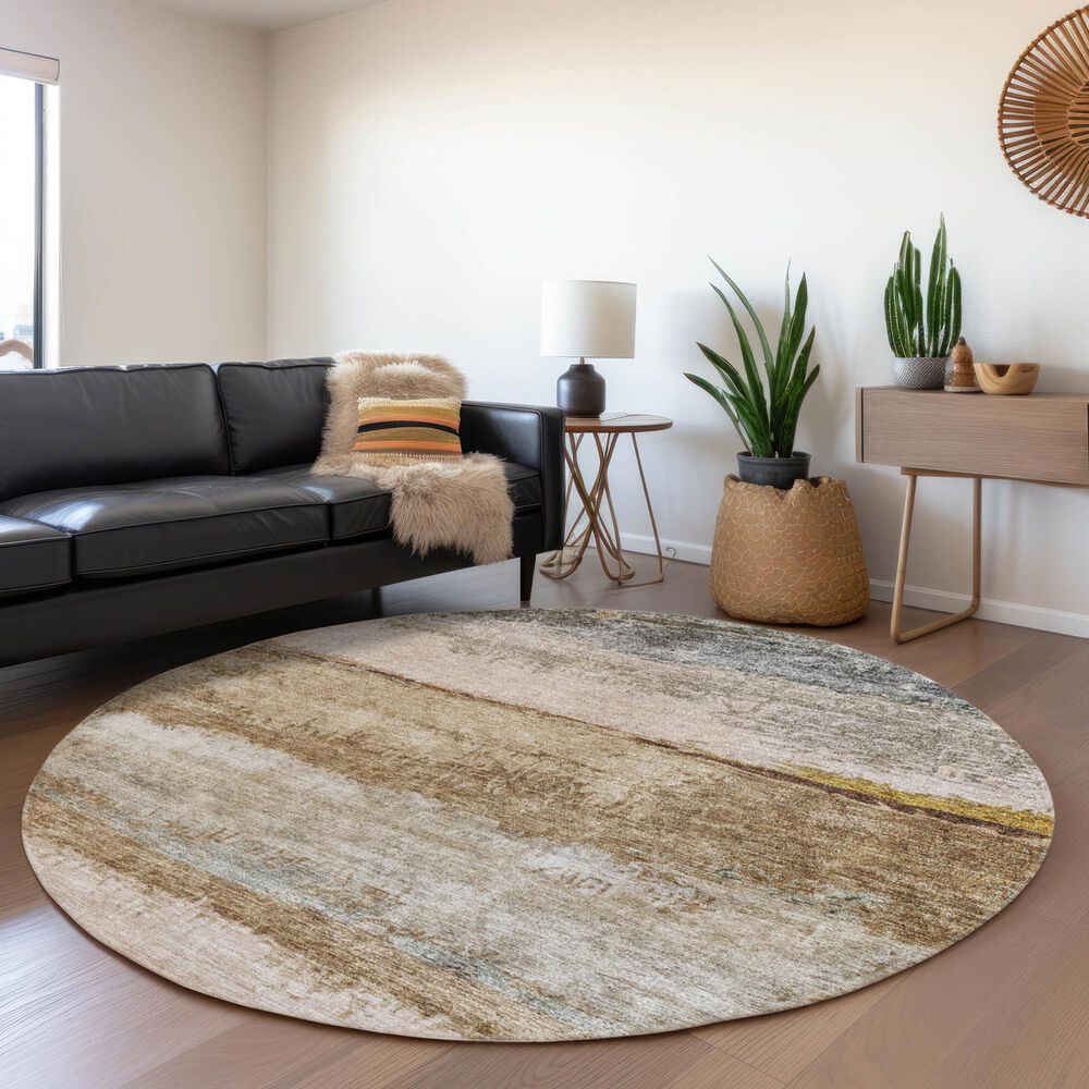 Dalyn Rug Company Nouveau NV5 8&#39; Round Beige Indoor/Outdoor Area Rug, , large
