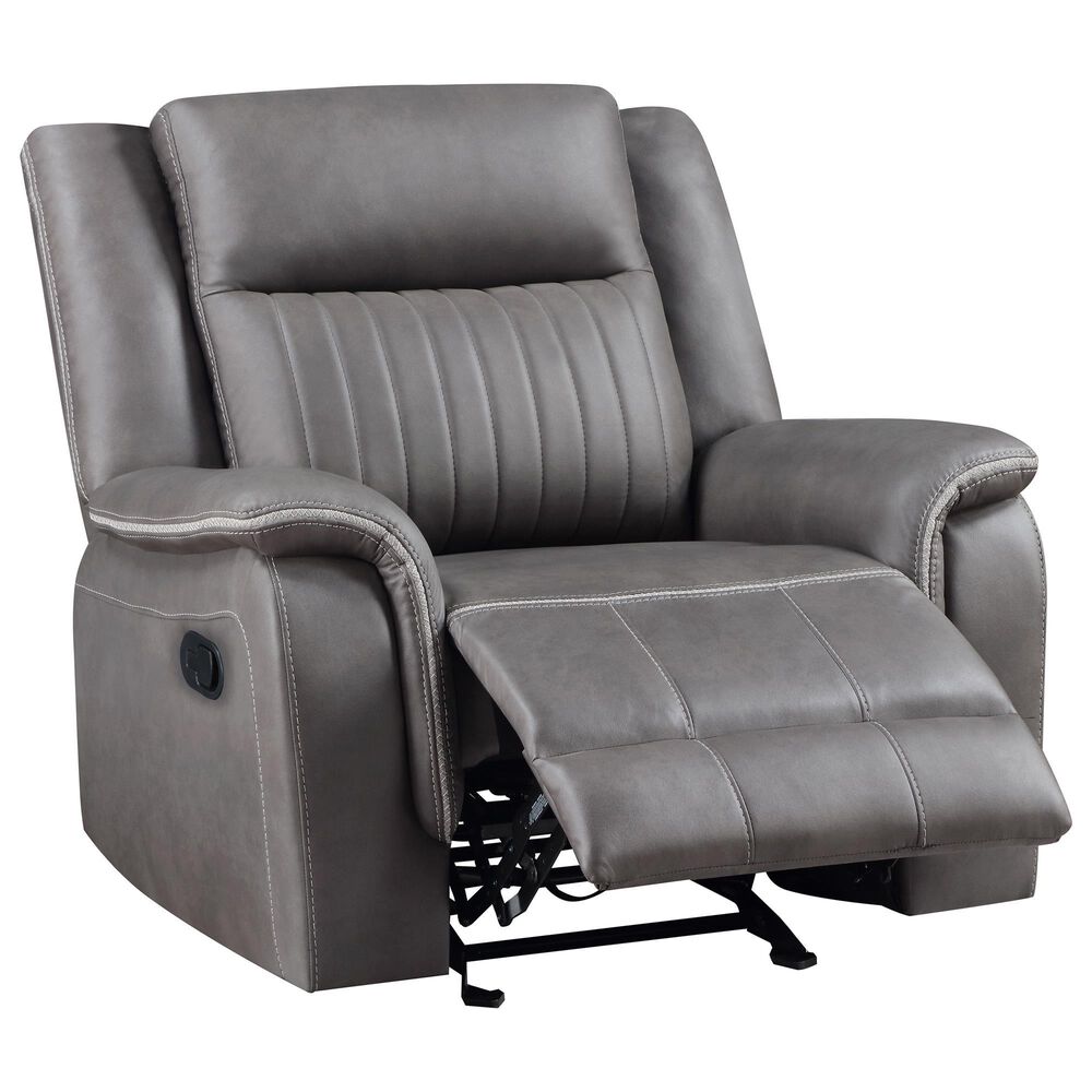 New Heritage Design Enzo Manual Glider Recliner in Gray, , large