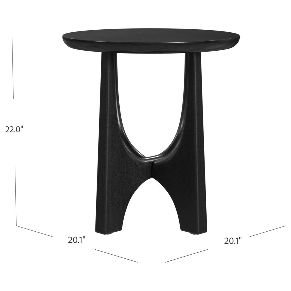 Bassett Mirror Company Dunnigan Round End Table in Black Matte, , large