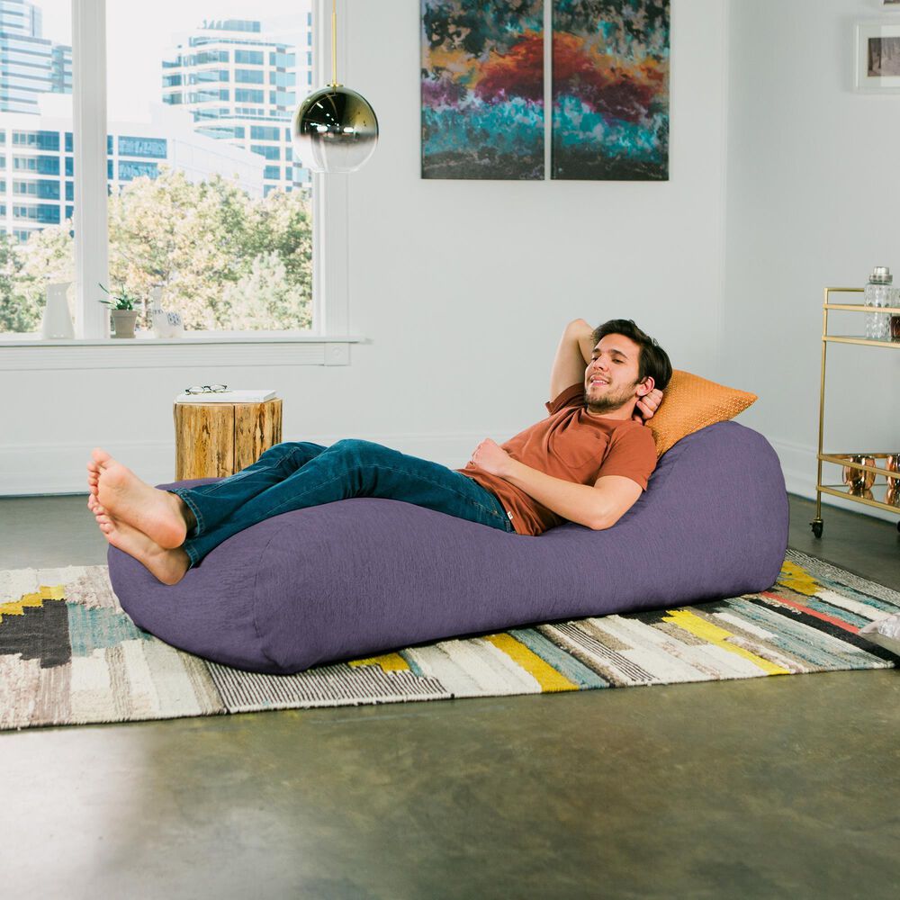 Jaxx Arlo Chaise Lounge Bean Bag Chair in Plum, , large