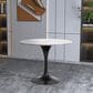 Leisuremod LeisureMod Verve Collection 36 Round Dining Table, Black Base with Sintered Stone White Top, , large